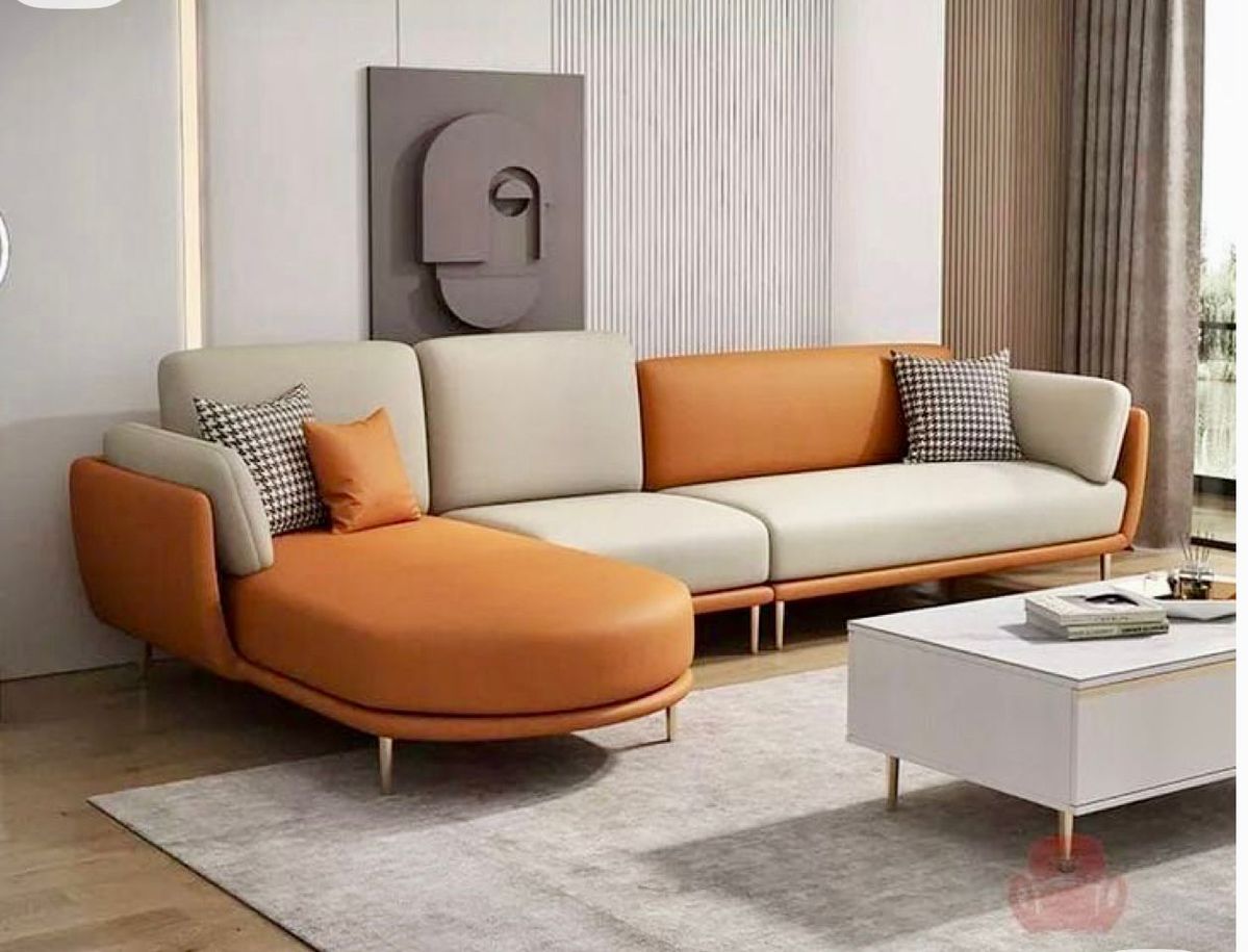 Modern L-Shaped Sectional Sofa with Chaise Lounge | Premium Upholstered 4-Seater Living Room Sofa