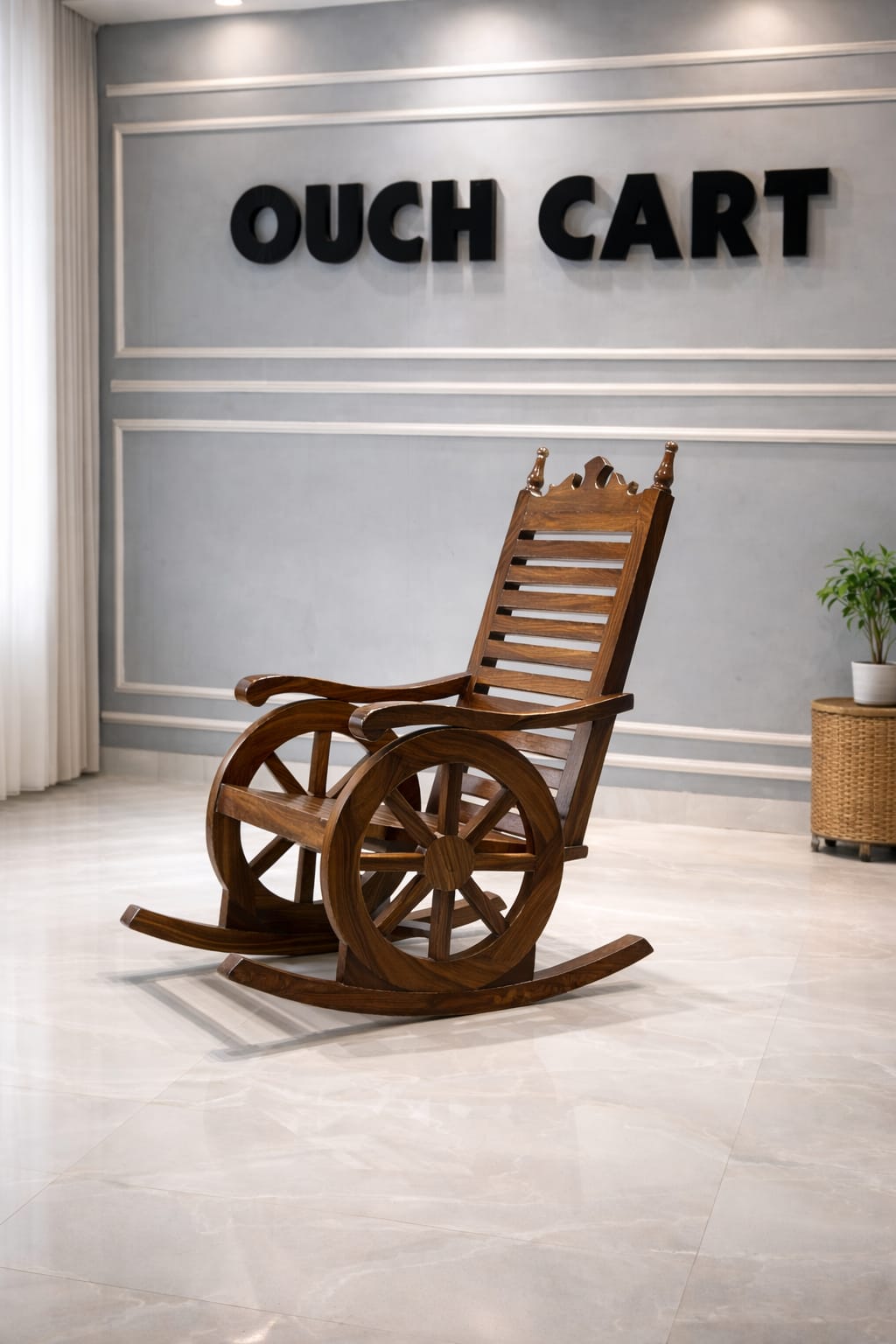 Harold Solid Wood Rocking Chair In Honey Oak Finish