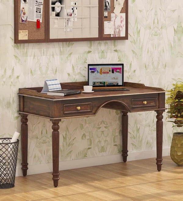 Norma Solid Wood Writing Table In Provincial Teak Finish