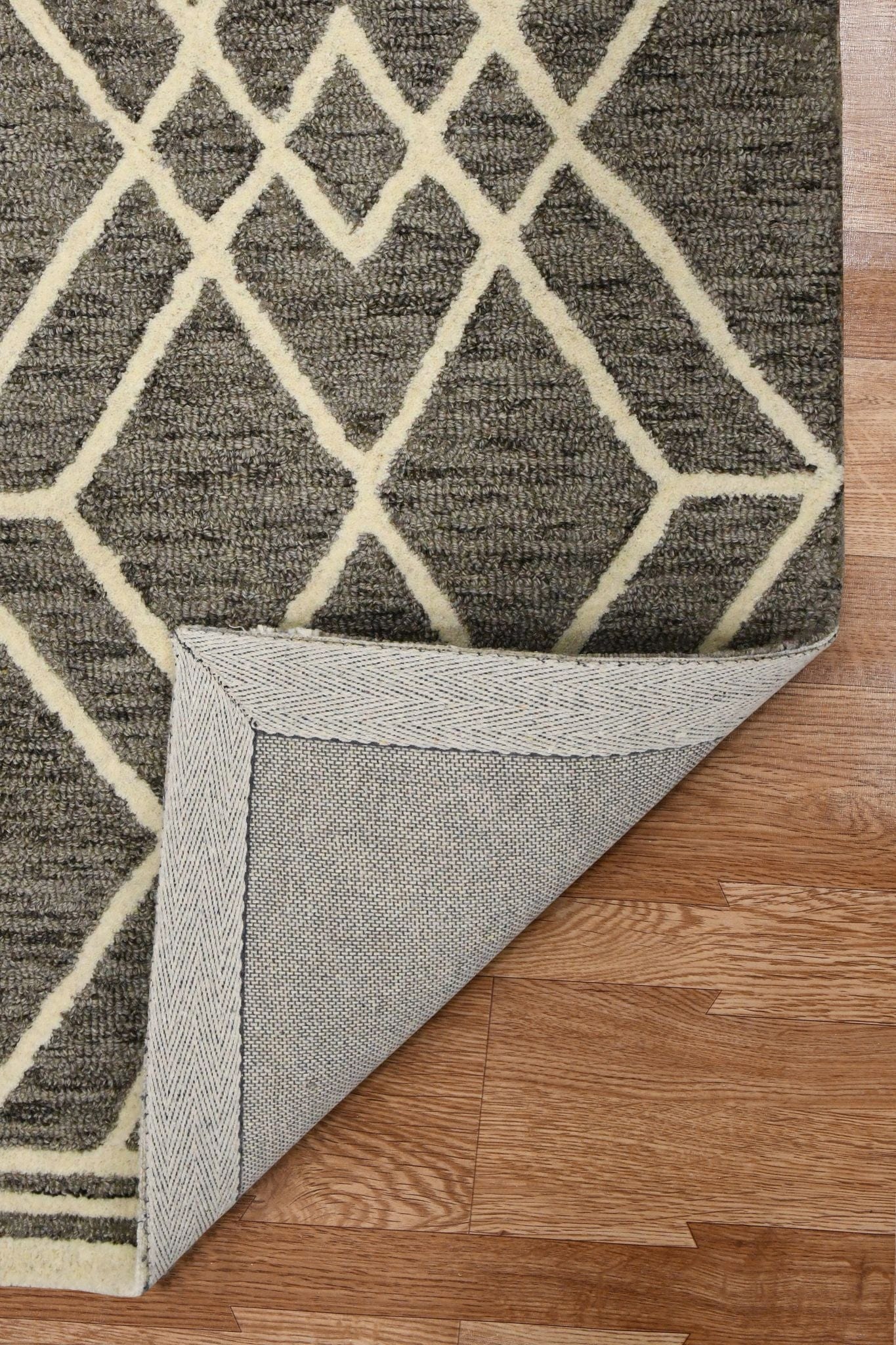 Khaki Wool Vista 5x8 Feet  Hand-Tufted Carpet - Rug