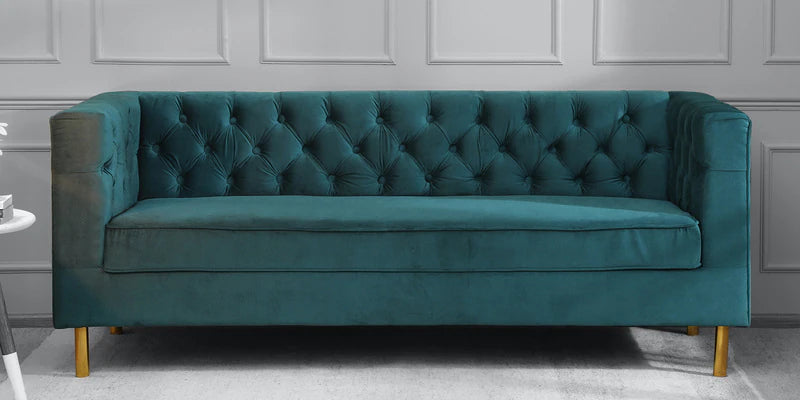 Velvet 3 Seater Sofa In Royal Blue Colour