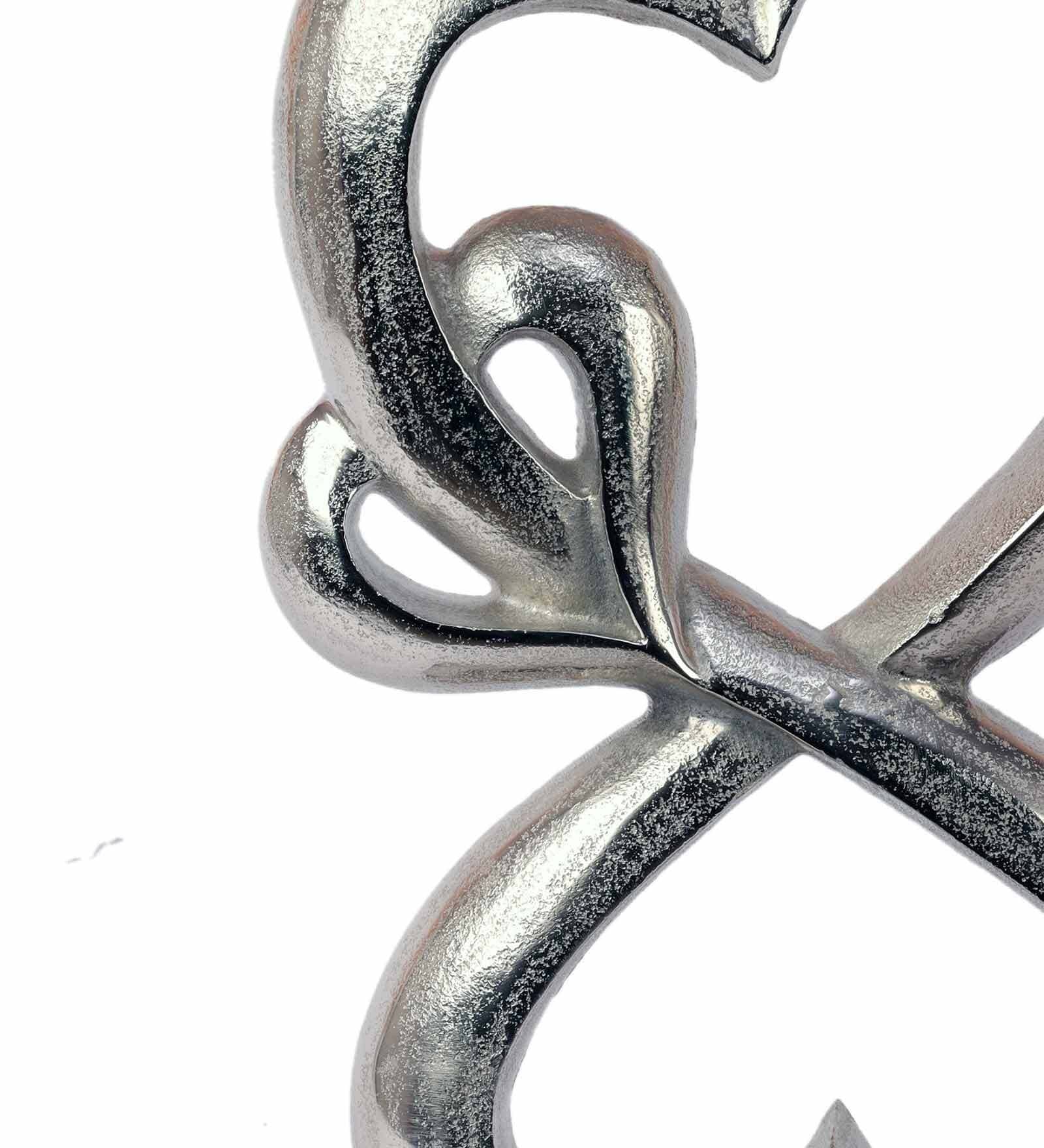 Family Heart Silver Raw Finish Large Sculpture,