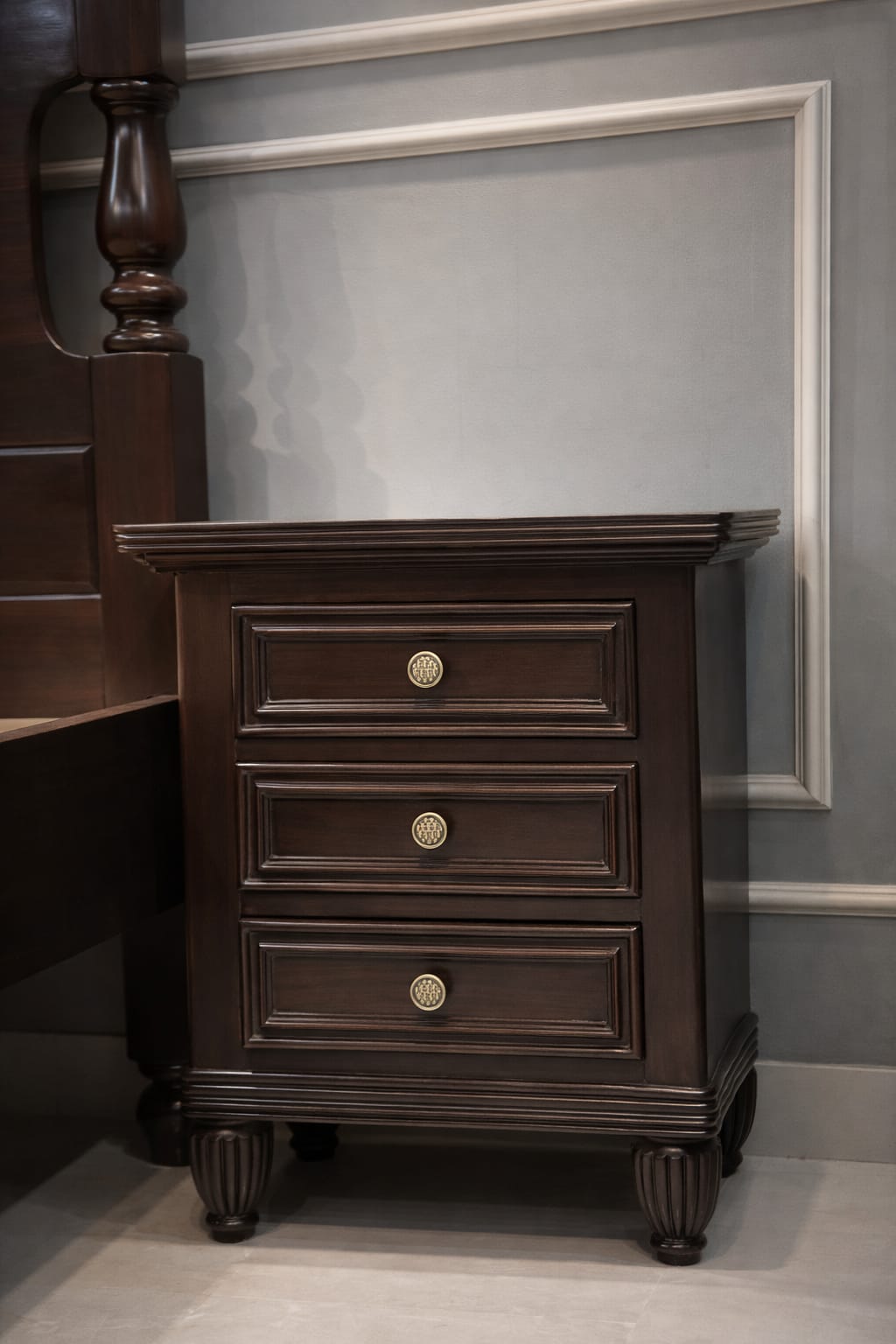 Solid Wood King Bed with Bedside Tables | Classic Wooden Bedroom Set