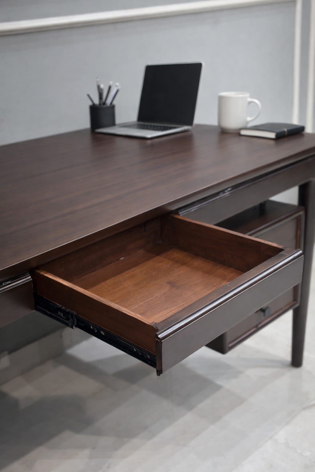 Modern Wooden Study Table with Storage Drawers | Home Office & Work Desk