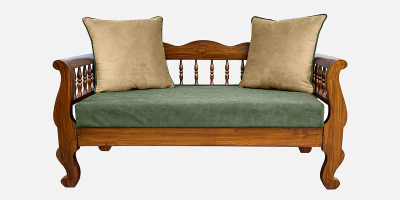 Teak Wood 2 Seater Sofa In Light Walnut
