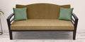 Teak Wood 3 Seater Sofa In Dark Walnut Finish