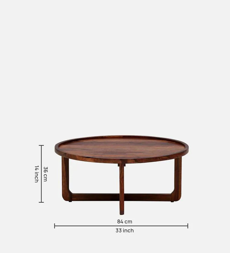 Sheesham Wood Coffee Table In Scratch Resistant Rustic Teak Finish