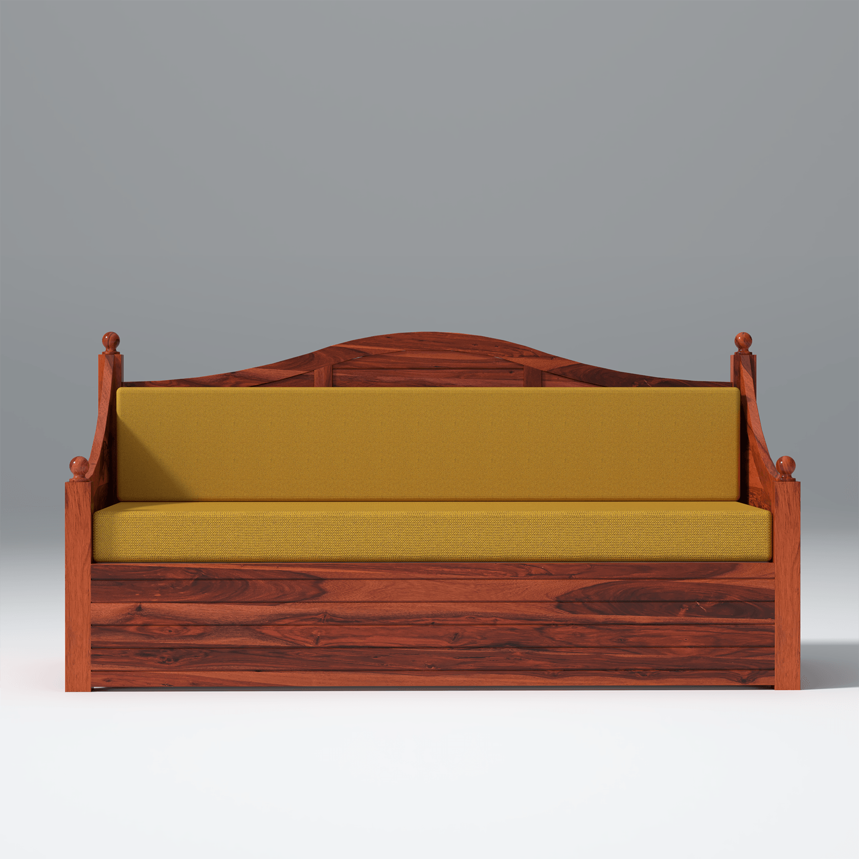 Noddings Nest Sheesham Wood Sofa Cum Bed In Reddish Rosewood - Ouch Cart 