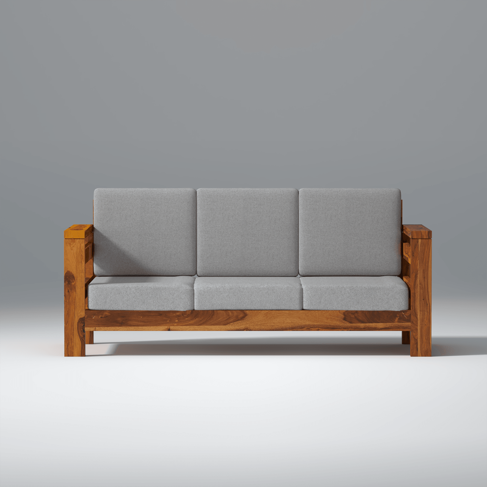 Eirini Elegance Sheesham Wood sofa In Light Honey Color