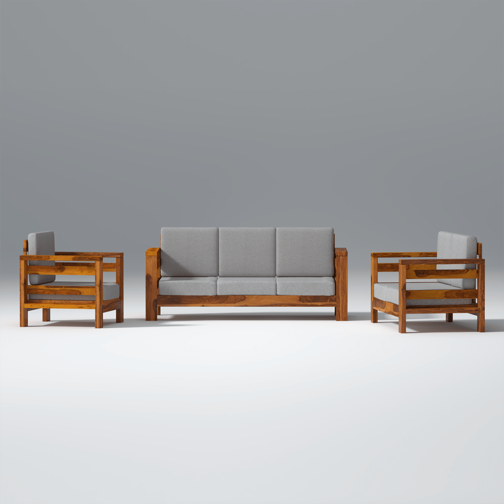 Eirini Elegance Sheesham Wood sofa In Light Honey Color - Ouch Cart 