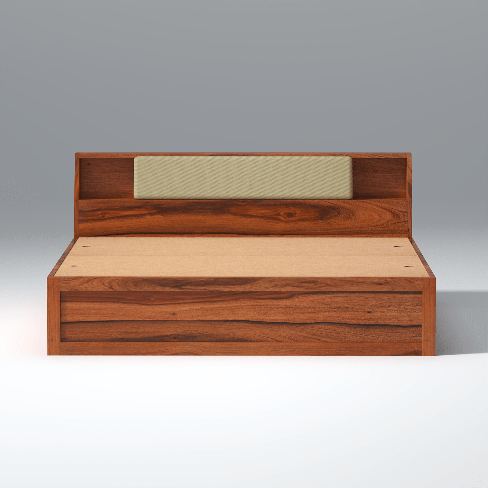 Serene Sheesham Wood bed with Box Storage in Maharani Colour - Ouch Cart 