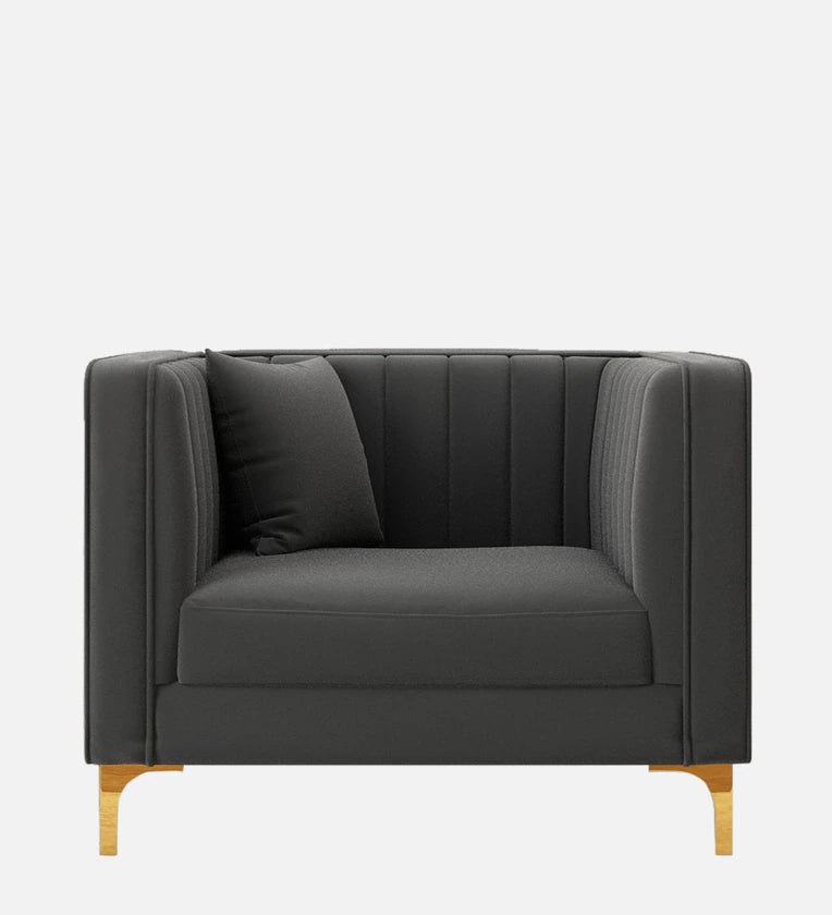 Velvet 1 Seater Sofa Dark Greycolour