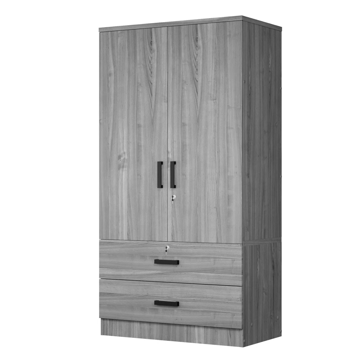 Stylish Scottie Armoire 2-Door Wardrobe with 2 Drawers for Bedroom