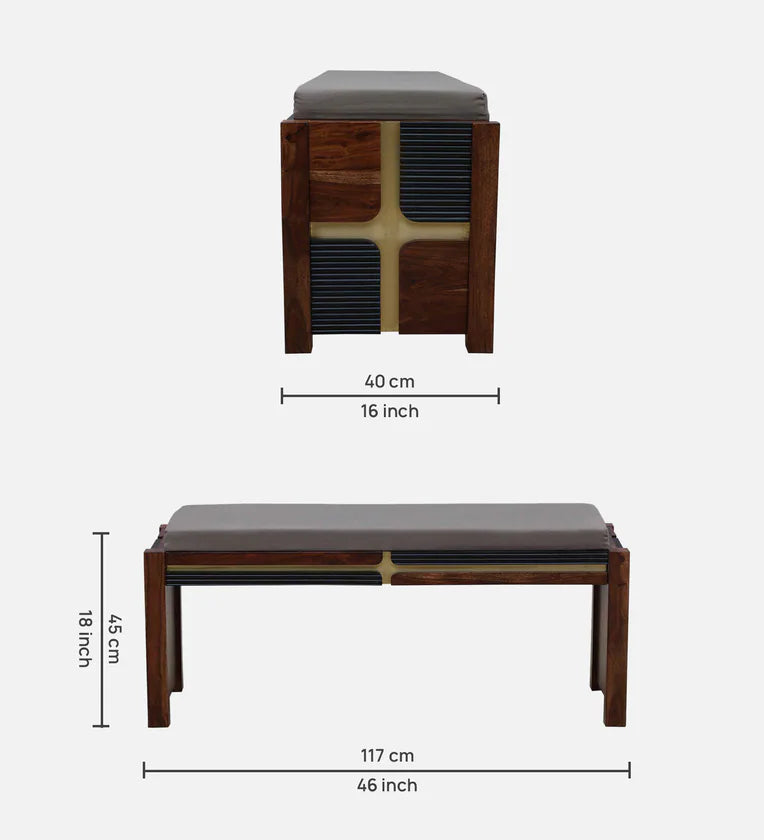 Sheesham Wood 6 Seater Dining Set In Scratch Resistant Provincial Teak Finish With Bench