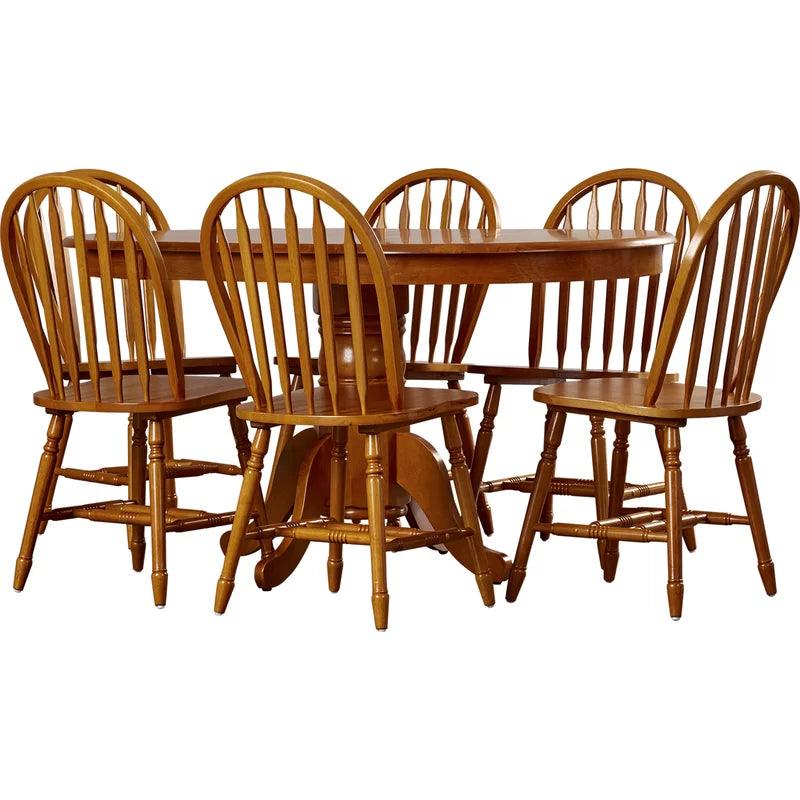 7 - Piece Extendable Pedestal Dining Set - Ouch Cart 