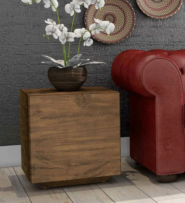Bedside Table In Matte Brown Finish