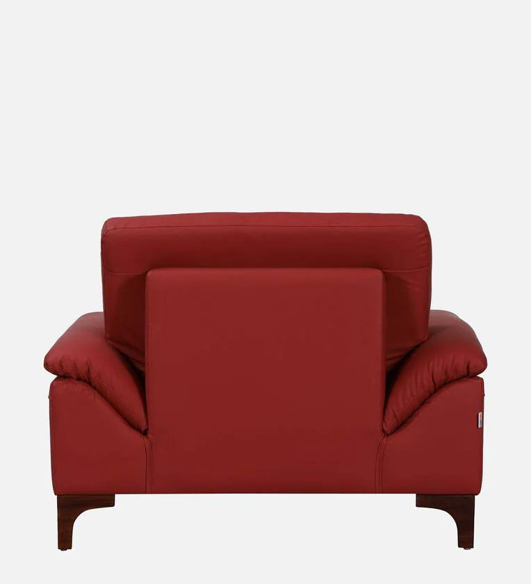Leatherette 1 Seater Sofa In Cranberry Colour