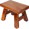 Solid Wooden Small for Kids Adults Sink Plant Stand Fishing Stool (Brown)