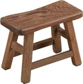 Step Stool 10.6 Inch Rustic Solid Wooden Footstool for Kids & Adults Small Bench Plant Stand Fishing Stool, Perfect for High Beds, Kitchen, Bathroom, Closet, Sink