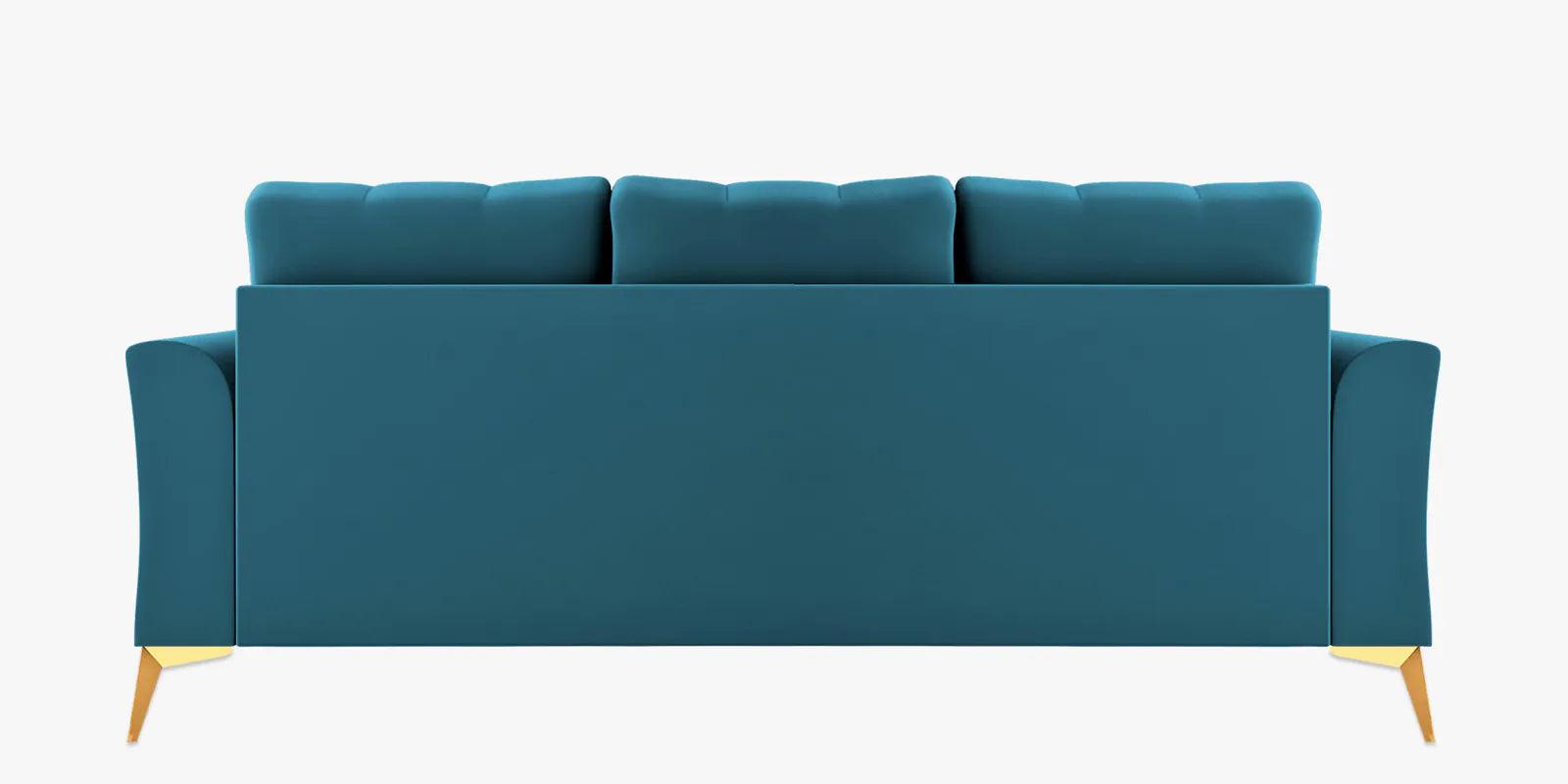 Premium Velvet 3 Seater Sofa In Blue Colour - Ouch Cart 