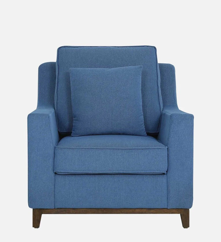 Fabric 1 Seater Sofa In Denim Blue Colour