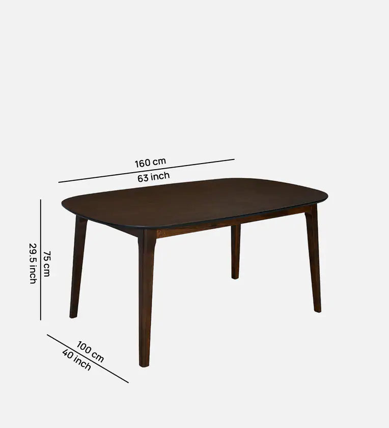 6 Seater Dinning Table In Brown Finish