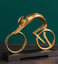 Golden Bicycle Man Aluminium Table Accent,