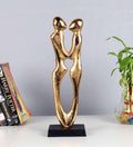 Golden Couple Statue Aluminium Table Accent,