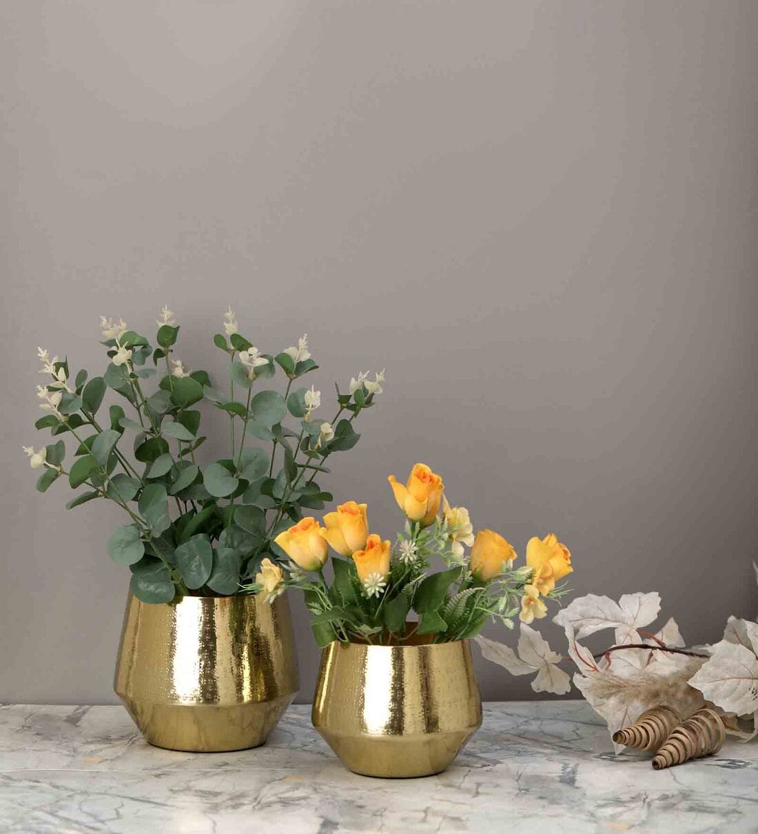 Golden Flora Table Planter Set of 2,