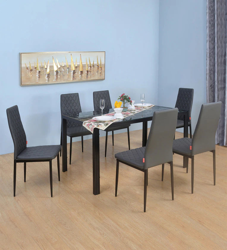 Solid Wood 6 Seater Dining Set In Oak Finish With Bench