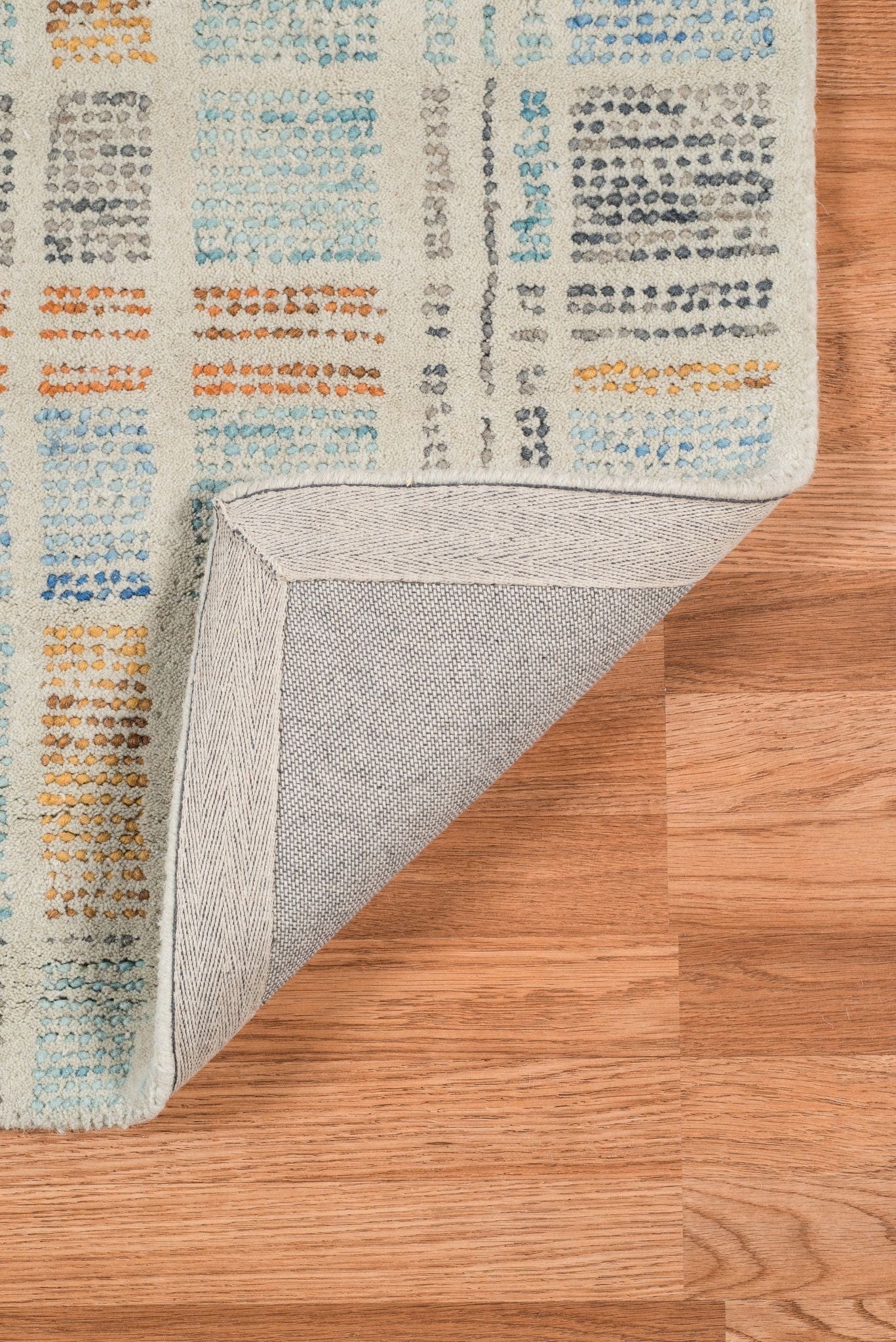 Aqua Blue Wool Vector 5x8 Feet  Hand-Tufted Carpet - Rug