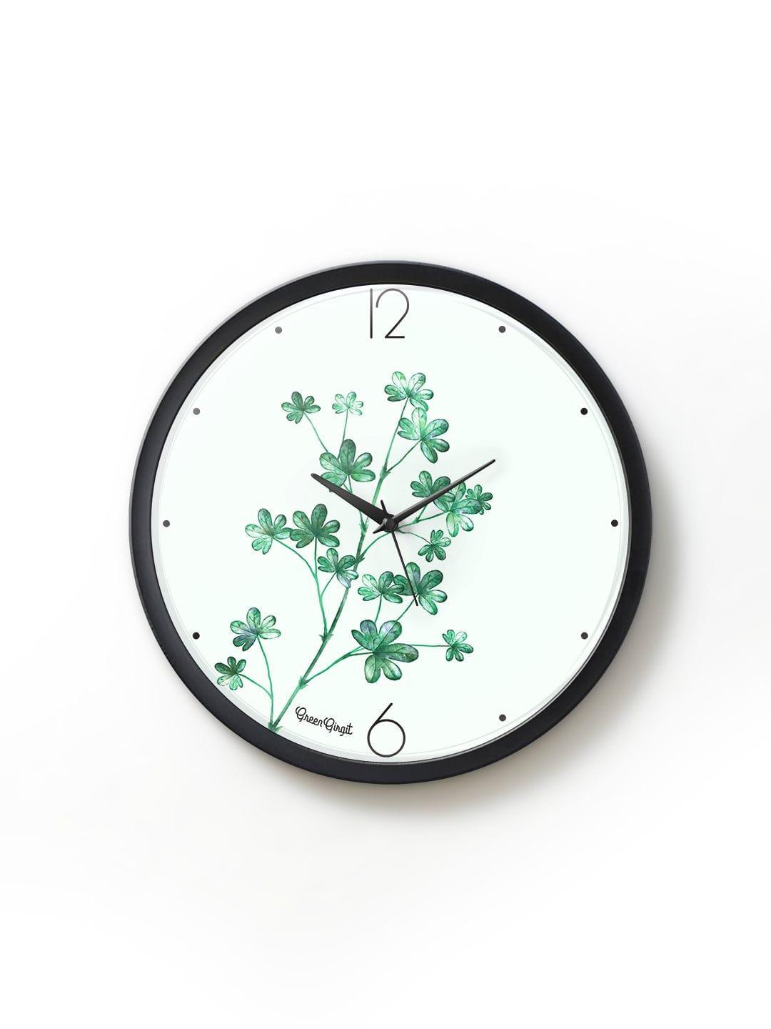 Green leaves Multicolor Wall Clock