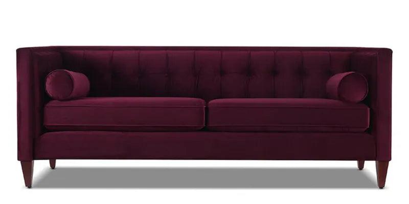 Velvet 3 Seater Sofa In Beige Colour - Ouch Cart 