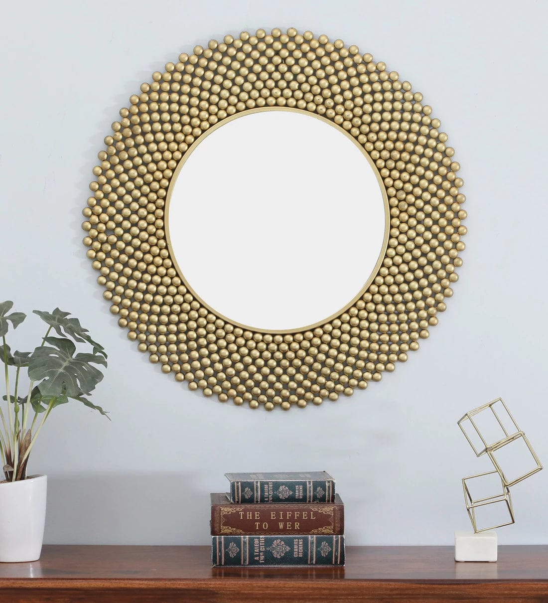 Handmade Gold Metal Framed Wall Mirror,