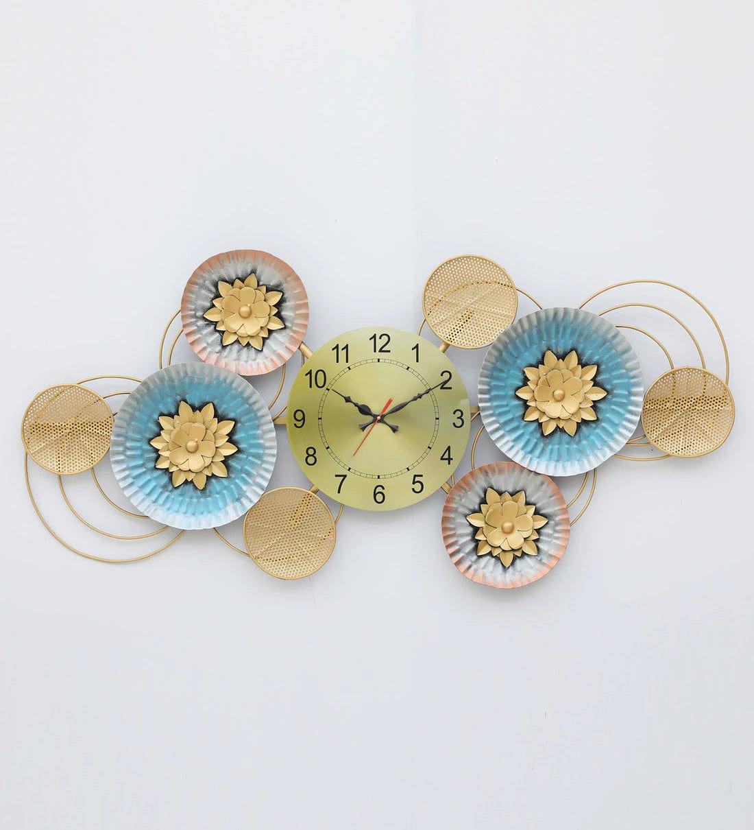Handmade Multicolour Metal Wall Clock,