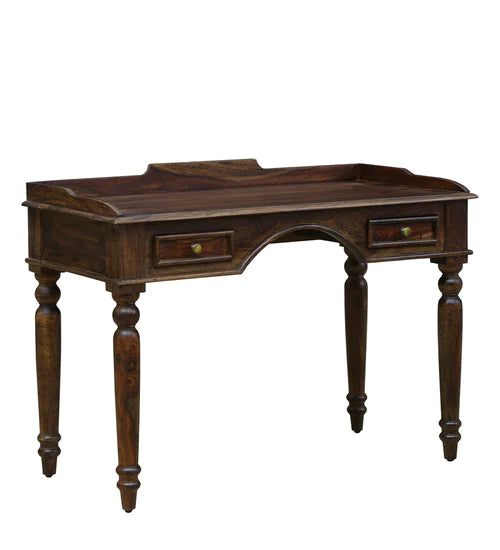 Lucia Evelyn Solid Wood Writing Table In Provincial Teak Finish