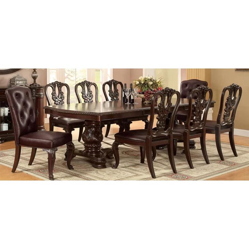 9 - Piece Extendable Double Pedestal Dining Set - Ouch Cart 