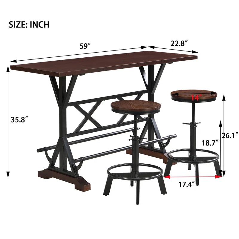 5-Piece Dining Table Set, Kitchen Table Set with Adjustable Height Chairs - Ouch Cart 