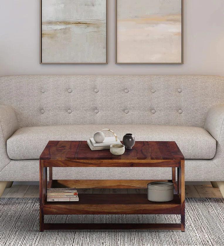 Table Scretch Sheesham Wood Coffee Table In Scratch Resistant Provincial Teak Finish