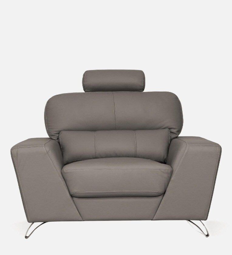 Sheesham Wood 1 Seater Sofa In Grey Colour