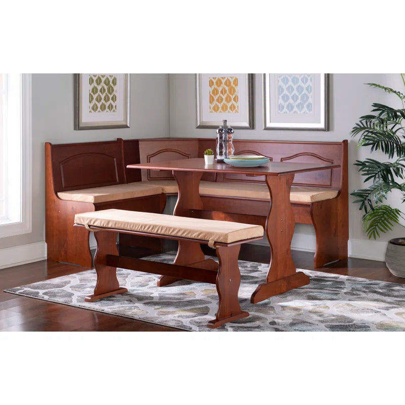 8 - Piece Pine Trestle Dining Set with Cushions