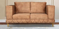 Velvet Fabric 2 Seater Sofa In Brown Colour