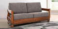 Solid Wood 3 Seater Sofa in Brown Colour