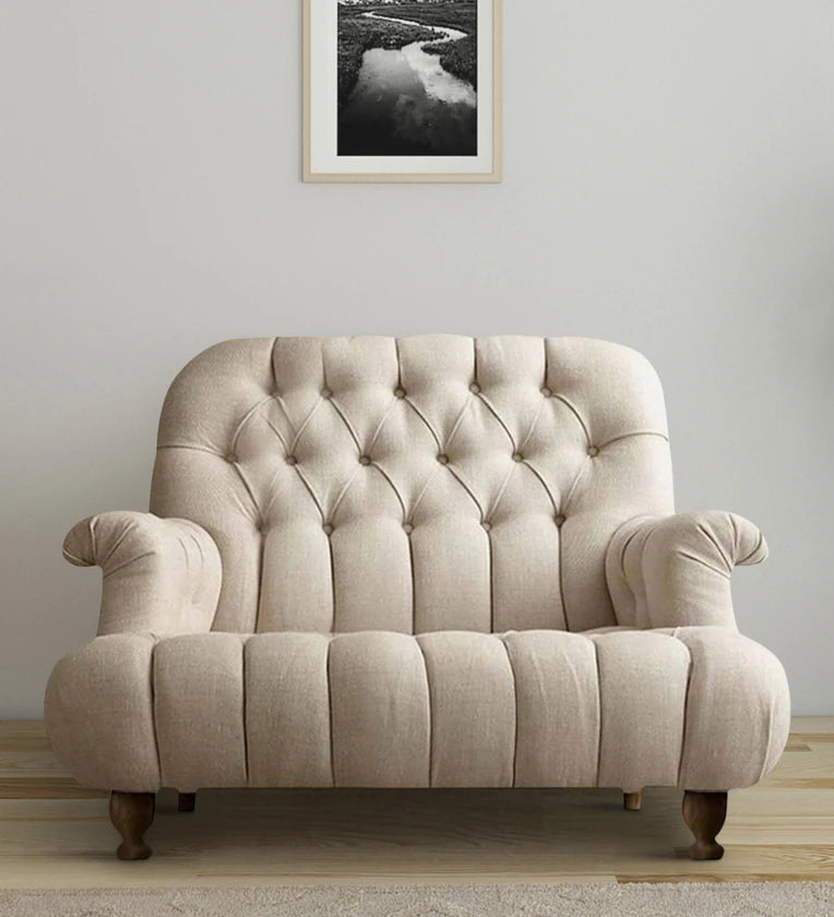 Fabric 1 Seater Sofa in Beige Colour