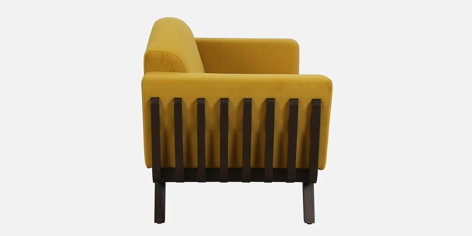 Solid Wood 2 Seater Sofa In Yellow Colour