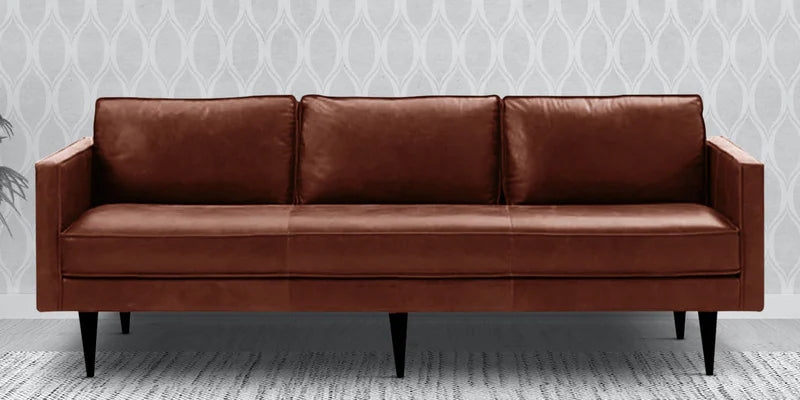 Leatherette 3 Seater Sofa in Lama Brown Colour