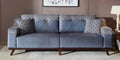 Fabric 3 Seater Sofa In Blue Colour