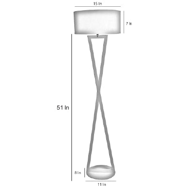 Hamptons White Floor Lamp With Metal Base By SS Lightings