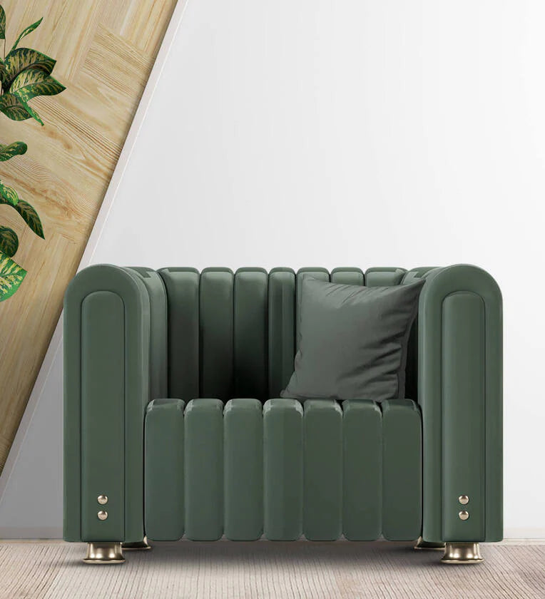 Leatherette1 Seater Sofa in Sage Green Colour