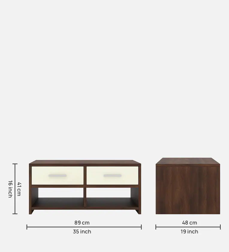 Wood Top Coffee Table In Dual Finish